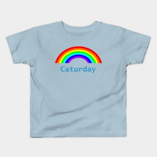 Blue Caturday Rainbow for your Cat Kids T-Shirt